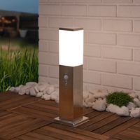 Lampe de pelouse carrée moderne douille E27 abat-jour étanche en acier inoxydable IP54 LED pour éclairage paysager de cour extérieure