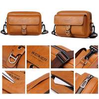 Neue Herren-Mode Vintage PU-Leder Umhängetasche Vintage Wasserdichte Große Kapazität Tragbare Schulter-Umhängetasche