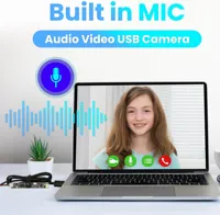 Modul kamera USB 8MP dengan mikrofon tanam, kamera web 4K IMX179 USB dengan fokus tetap 64/102/105 derajat USB untuk PC/Raspberry Pi