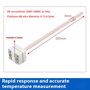 เทอร์โมคัปเปิลชนิด S/R/B ขนาด 6 มม. 8 มม. <span class=keywords><strong>10</strong></span> มม. สำหรับเตาเผา รุ่น WRP-100 หัววัดเทอร์โมคัปเปิลแพลตตินัมและโรเดียม เซ็นเซอร์วัดอุณหภูมิสูง 1800 องศาเซลเซียส - Product Image 3