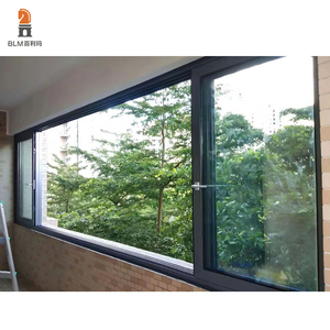 Fenêtre coulissante en verre panoramique moderne BLM coupe-vent en verre trempé en alliage d'aluminium ouverture horizontale pour hôtels sous-sols Villas - Product Image 4