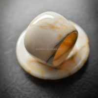 STONEKOCC Ensemble de tasses à café et plateau en marbre naturel Calacatta Viola Glod, design minimaliste, pour expresso