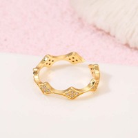 Bague œil de démon réglable en or plaqué 14 carats avec zircon cubique, bijoux tendance pour femmes
