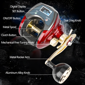 Moulinet de pêche à lancer numérique haute qualité 3000MJ avec affichage numérique, 6+1BB, 6.4:1, frein 20kg, chargement USB, corps en fibre de carbone pour <span class=keywords><strong>la</strong></span> pêche en eau salée et <span class=keywords><strong>la</strong></span> pêche au gros gibier - Product Image 6