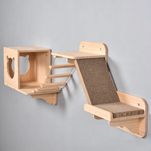 Plataforma de Escalada Plegable de Cartón para Gatos, Montada en la Pared, con Rascador, Cama y Nido, Diseño Moderno para Halloween y Navidad - Product Image 3