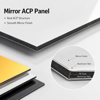 Panneau composite en aluminium miroir, couleur personnalisée, 4 mm, pour revêtement mural décoratif