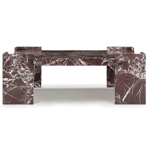 Moderno Design <span class=keywords><strong>di</strong></span> <span class=keywords><strong>lusso</strong></span> in pietra naturale mobili Rosso Levanto in marmo Rosso CoffeeTable Top con Base in pietra tavolo centrale - Product Image 2