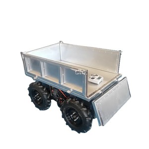 Camion de transport agricole électrique télécommandé tout-terrain avec élévateur hydraulique pour utilisation en verger - Product Image 1