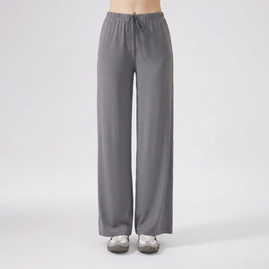 Wholesale Women's Drawstring High Waist Wide Leg Yoga Pants <b>Flowy</b> Lounge Trousers Buttery Soft Fitness Casual Sports Pants - Product Image 3