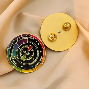 Custom Rotating Spinner Spin Lapel Pin Badge Metal Rotate Rainbow Wheel Spinning Hard Enamel Pin