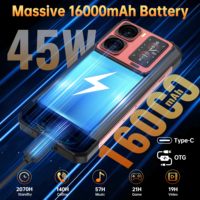 Téléphone Robuste Haut de Gamme 5G OUKITEL WP300 Dimensity 7050 Écran 120Hz Batterie 16000mAh Charge 45W Appareil Photo 108MP Téléphone Portable Renforcé