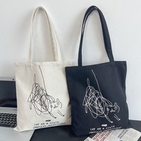 Tas Tote Kanvas Katun 100% Hitam Beige 12Oz Berkualitas Tinggi Ukuran Grosir 34X37Cm Cetak Logo Kustom Dengan Ritsleting dan Kantong