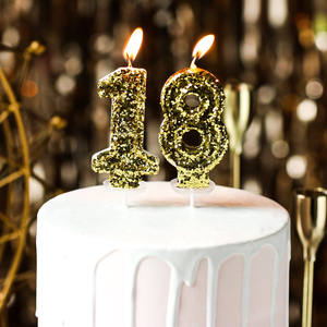 Super brillante y brillante tamaño grande 7,5 CM número de <span class=keywords><strong>velas</strong></span> cubierto con lentejuelas rosa azul de plata de oro de 0-9 números de cumpleaños <span class=keywords><strong>velas</strong></span> de cumpleaños - Product Image 4