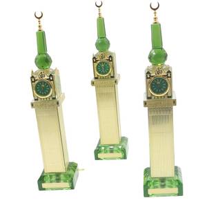 Wholesale Saudi Arabia <b>Kingdom</b> Center Crystal Glass Spire Four-Sided Clock Model Souvenir Battery Powered for Indoor Use - Product Image 1