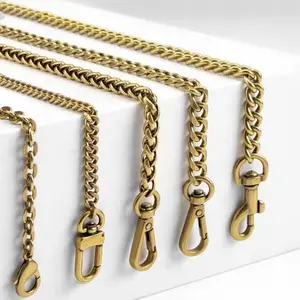 High Quality Metal Shoulder Bags Handbag Antique Gold Chains Accessories Purse Chain Strap Metal Cable Curb Chains For Bag