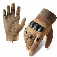 Gants tactiques pour hommes à doigts entiers en cuir ottoman tricoté, résistants à l'usure, anti-impact, pour sports de plein air et entraînement de sécurité