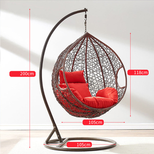 Sedia a dondolo da esterno durevole di vendita calda doppio cesto appeso sedia in vimini <span class=keywords><strong>nido</strong></span> d'uccello altalena da esterno - Product Image 5