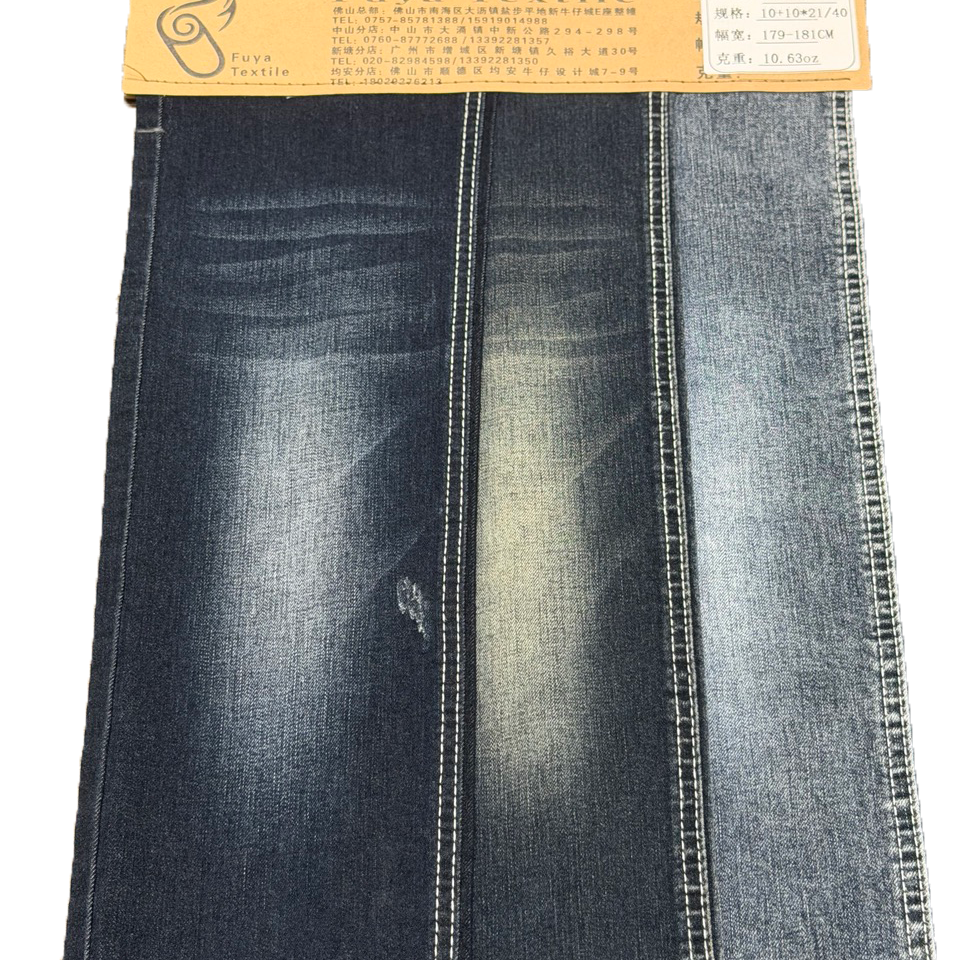 High Cotton Stretch Cotton Polyester Spandex Denim Fabric Medium Heavy Weight Blue Grey Denim Rolls