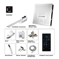 Ensemble de douche LED avec musique, système de douche à effet pluie de luxe, robinet de douche à écran tactile