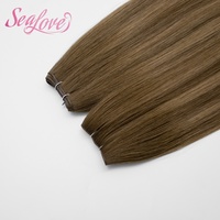 Extensiones de Cabello Humano Remy Virgen Teñido de Alta Calidad para Salón Profesional, Trama Doble Genius