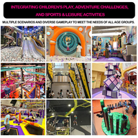 Equipo de Juegos para Interiores, Obstáculos para Escalar, Circuito de Cuerdas con Sistema de Seguridad Automático, Equipo de Aventura Personalizado para Niños con Certificación CE TUV
