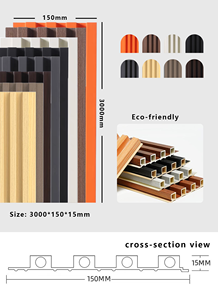 Panel de madera de pared Wpc Panel revestido de pared decorativo Wpc para FONDO DE TV de sala de estar de dormitorio Interior - Product Image 3