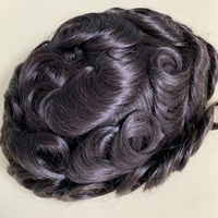 Toupet en dentelle suisse douce pour hommes, cheveux indiens remy, 8x10, 32mm, 100 cheveux humains, densité de cheveux humains