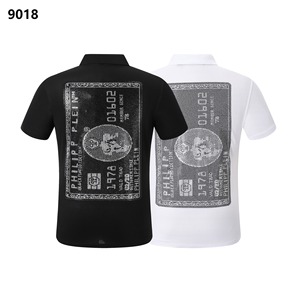 Plein Người Đàn Ông Của Mỏng Phù Hợp Với Cổ T-Shirt Cotton Thoáng Khí ủi Kim Cương Skull Spandex-Voan Tự Nhiên Nút Thoải Mái Tops - Product Image 2