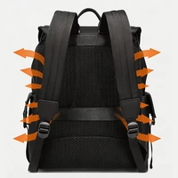Mochila de Viaje para Portátil de Negocios de PU de Alta Calidad, Gran Capacidad, Impermeable, Moderna, Casual, para Estudiantes