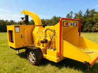 Broyeur de branches et de déchets forestiers haute performance, déchiqueteuse de bois, machine à sciure, moteur diesel, tractable