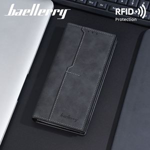 Baelerry Men's Long <b>Wallet</b> With Multiple Card Slots <b>RFID</b> Protection Business Casual Style Large Capacity Coin Purse - Product Image 2