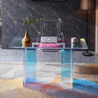 Table en acrylique transparente, bureau pour ordinateur portable, style moderne, mobilier de bureau et en acrylique