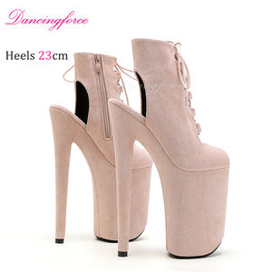 Botas de tacón alto de 23 cm para Pole Dance, <span class=keywords><strong>sandalias</strong></span> romanas, botines de plataforma con punta abierta, botas cortas sexys de <span class=keywords><strong>caballero</strong></span> para mujer - Product Image 3