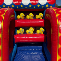 Pack de Jeux Gonflables 3-en-1 pour Carnaval : Jeux Sportifs Gonflables Multi-Sports, Jeux de Tir au Clown et au Canard