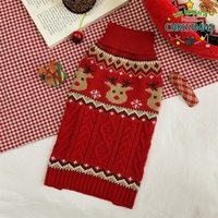 Pull de Noël pour chien, vêtements chauds en tricot pour animaux de compagnie avec motif renne et pain d'épices pour chiens de petite et moyenne taille