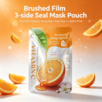 Sachet d'emballage pour masque facial à trois soudures imprimé sur mesure en film brossé, haute barrière, en feuille métallisée VMPET