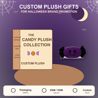 Peluche Bonbon d'Halloween Personnalisée, Jouet en Peluche Doux, Poupée Mignonne à Yeux Étoilés, Décoration Festive Sucrée, Faible MOQ, OEM ODM