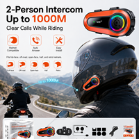 Intercom pour moto, casque de moto, système de communication sans fil étanche pour la musique, les appels et la navigation