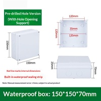 Boîtier de jonction étanche IP65 en ABS 150x100x40mm, sans trous, avec bande d'étanchéité intégrée, boîte de terminaison
