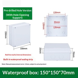 150x150x70mm IP65 Waterproof Junction Box Blank Enclosure No Holes with Built-in Sealing Strip Terminal box - Product Image 2