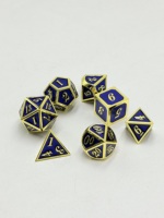 Ensemble de dés polyédriques en métal antique pour D&D RPG avec logo personnalisé