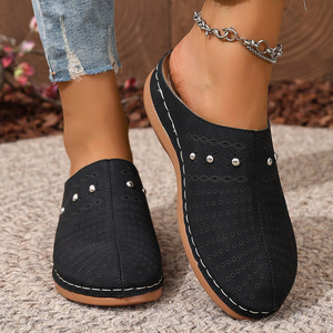 Sandalias de Verano para Mujer, Tipo Mule, Punta Cerrada, Parte Superior de PU, Entresuela de Goma - Product Image 2