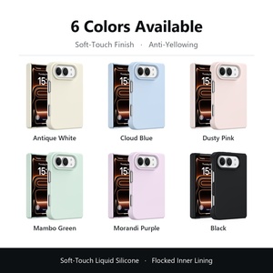 Coque magnétique en silicone liquide pour iPhone Duo, pliable, douce au toucher, antichoc, fine, protection de l'appareil photo, fournisseurs en gros - Product Image 3
