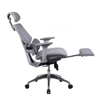 Chaise de bureau exécutive JR RACING JRMC-01 au design moderne et réglable, en aluminium et maille, ergonomique avec repose-pieds, fabriquée en Chine