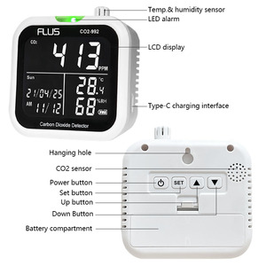 Mini détecteur <span class=keywords><strong>de</strong></span> <span class=keywords><strong>dioxyde</strong></span> <span class=keywords><strong>de</strong></span> <span class=keywords><strong>carbone</strong></span>, thermomètre <span class=keywords><strong>de</strong></span> gaz domestique, analyseur <span class=keywords><strong>de</strong></span> qualité <span class=keywords><strong>de</strong></span> l'air domestique, testeur, dispositif <span class=keywords><strong>de</strong></span> <span class=keywords><strong>mesure</strong></span> <span class=keywords><strong>de</strong></span> la température - Product Image 5