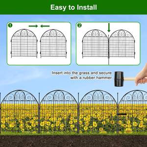 10 Panelen Tuinhek Met Poort Voor Tuin Geen Graven Honden Hek Buiten Roestvrije Metalen Draad Tijdelijke Hekken - Product Image 2