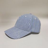Chapeau Seersucker pour adulte Casquette de baseball à rayures marines structurées pour homme et femme Casquette de sport réglable DOM106036