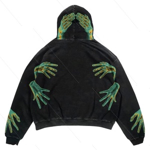Nouveau crâne rue Hip Hop adolescent vêtements Vintage <span class=keywords><strong>sweat</strong></span> à capuche surdimensionné <span class=keywords><strong>mode</strong></span> blanc concepteur haute qualité coton sweats à capuche - Product Image 3