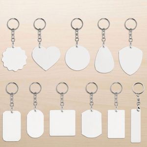 Customised Business Double Sides Printing MDF Rectangle Round Heart Square Sublimation Blanks Keychains - Product Image 3