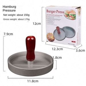 Prensa para Hamburguesas y Molde para Empanadas de Carne, de Aluminio Sostenible con Mango de Madera, Utensilio de Cocina - Product Image 6